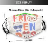 yanfind Friends Smile Tee Childish Fashion Little Cat Cute Kitty Meow Slogan Best Dust Washable Reusable Filter and Reusable Mouth Warm Windproof Cotton Face
