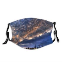 yanfind HDR Queen Sky Horizon Morning Sun Cloud Sunset Sea Big Sky Ship Dust Washable Reusable Filter and Reusable Mouth Warm Windproof Cotton Face