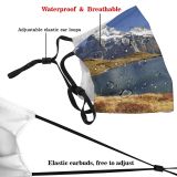yanfind Ice Lake Daylight Frost Hike Field Frosty Mountain Mountains Peak Beautiful Winter Dust Washable Reusable Filter and Reusable Mouth Warm Windproof Cotton Face