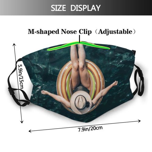 yanfind Idyllic Lady Ring Vacation Raised Faceless Stripe Unrecognizable Journey Top Traveler Anonymous Dust Washable Reusable Filter and Reusable Mouth Warm Windproof Cotton Face