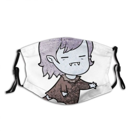 yanfind Free Halloween Artwork Cute Undead Doodle Female Quirky Art Retro Freehand Drawn Dust Washable Reusable Filter and Reusable Mouth Warm Windproof Cotton Face