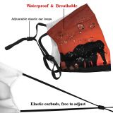 yanfind Idyllic Amazing Creature Vibrant Calm Dry Sunset Evening Exotic Wild Savannah Walk Dust Washable Reusable Filter and Reusable Mouth Warm Windproof Cotton Face