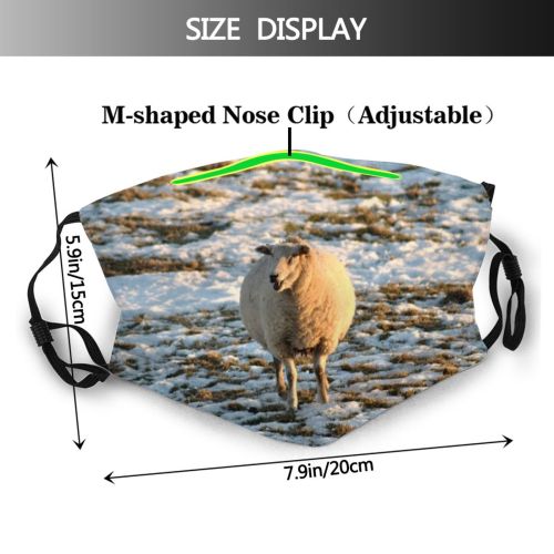 yanfind Winter Farm Sheep Winter Snow Wildlife Snow Dust Washable Reusable Filter and Reusable Mouth Warm Windproof Cotton Face