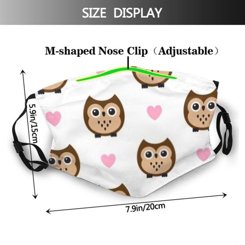 yanfind Childish Bird Decor Cute Seamless Colorful Trendy Wildlife Kid Night Doodle Child Dust Washable Reusable Filter and Reusable Mouth Warm Windproof Cotton Face