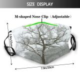 yanfind Winter Freeze Snowy Icey Christmas Field Winter Atmospheric Woody Ice Branch Wood Dust Washable Reusable Filter and Reusable Mouth Warm Windproof Cotton Face