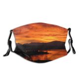 yanfind Winter Sky Loch Sunset Sky Reflection Seattle Washington Clouds Afterglow Dusk Early Dust Washable Reusable Filter and Reusable Mouth Warm Windproof Cotton Face