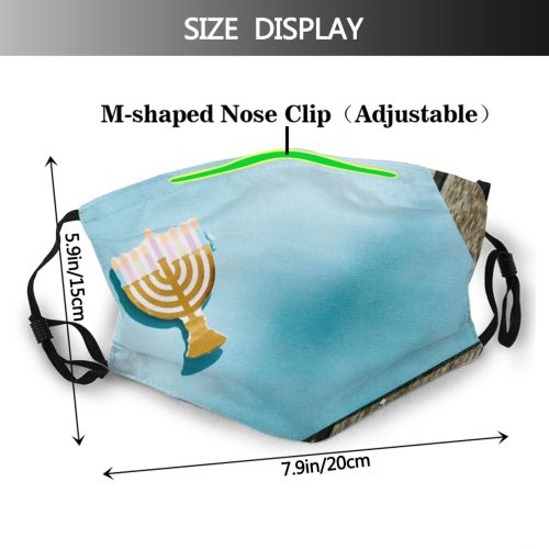 yanfind Jewish Wooden Holder Envelope Modern Shabbat Candle Menorah Emblem Hanukkah Candles Lights Dust Washable Reusable Filter and Reusable Mouth Warm Windproof Cotton Face