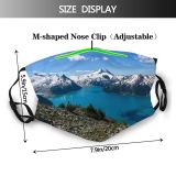 yanfind Idyllic Lake Mountain Snowy Clouds Scenery Capped Mountains Peak Winter Season Snow   Dust Washable Reusable Filter and Reusable Mouth Warm Windproof Cotton Face