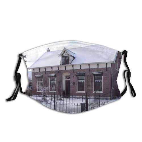 yanfind Neighbourhood Building Winter Roof Snow Christmas Snow Home Winter Estate Property Architecture Dust Washable Reusable Filter and Reusable Mouth Warm Windproof Cotton Face
