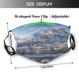 yanfind Europe Fortress Monument Medieval Alps Hill Tourist Church Austria Cathedral Built Salzach Dust Washable Reusable Filter and Reusable Mouth Warm Windproof Cotton Face