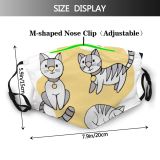 yanfind Isolated Smile Lovely Striped Cat Kitty Cute Pet Funny Kitten Cartoon Dust Washable Reusable Filter and Reusable Mouth Warm Windproof Cotton Face