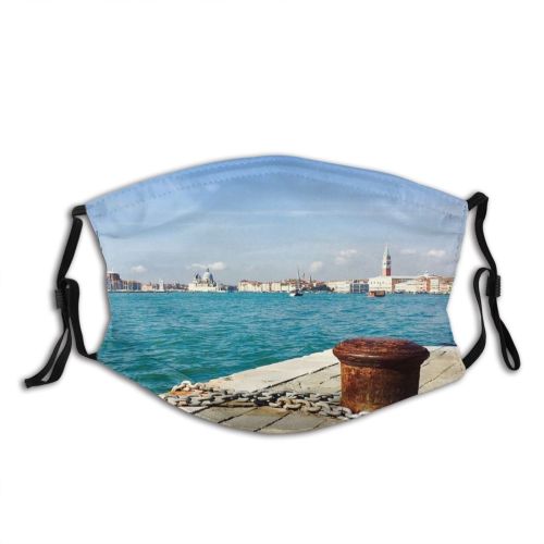 yanfind Chain Bollard Nautical Building Transportation Footpath Ship Sky Distant Dock Harbor Cloud Dust Washable Reusable Filter and Reusable Mouth Warm Windproof Cotton Face