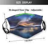 yanfind Lake Sunset Evening Dawn Sea Clouds Beach Dramatic Skyscape Horizon Outdoors Trees Dust Washable Reusable Filter and Reusable Mouth Warm Windproof Cotton Face