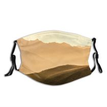 yanfind Idyllic Perspective Golden Field Mountain Tranquil Scenery Mountains Rural Grass Outdoors Wilderness Dust Washable Reusable Filter and Reusable Mouth Warm Windproof Cotton Face