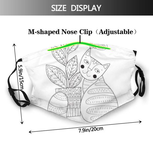 yanfind Abstract Butterfly Pages Cat Cute Kittens Ornamental Coloring Contour Doodle Ornament Relaxation Dust Washable Reusable Filter and Reusable Mouth Warm Windproof Cotton Face