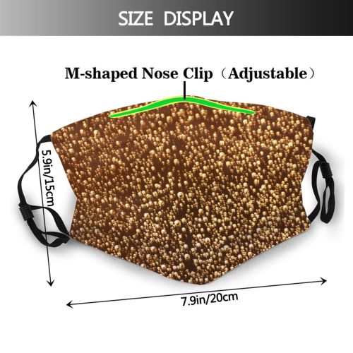 yanfind Gold Rain Night Metal Light Glitter Dust Washable Reusable Filter and Reusable Mouth Warm Windproof Cotton Face