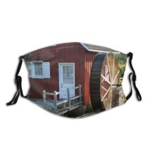 yanfind Outdoors Wheel Creek Mill Wheel Pennsylvania Tree Cottage Countryside Area Shed Waterwheel Dust Washable Reusable Filter and Reusable Mouth Warm Windproof Cotton Face