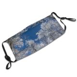 yanfind Winter Frozen Snowy Sky Swiss Winter Heights Branches Woody Below Sky Ice Dust Washable Reusable Filter and Reusable Mouth Warm Windproof Cotton Face