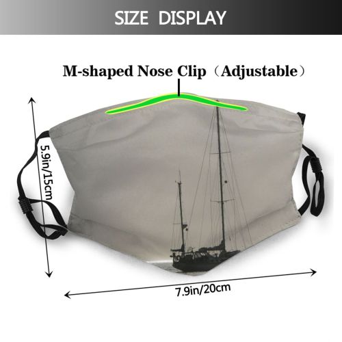 yanfind Vehicle Sailboat Calm Solitude Atmospheric Sail Boat Ship Morro Bay Watercraft Ocean Dust Washable Reusable Filter and Reusable Mouth Warm Windproof Cotton Face