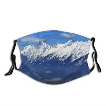 yanfind Ice Glacier Daylight Frost Hike Mountain Rock Icy Clouds Climb Frozen Dramatic Dust Washable Reusable Filter and Reusable Mouth Warm Windproof Cotton Face
