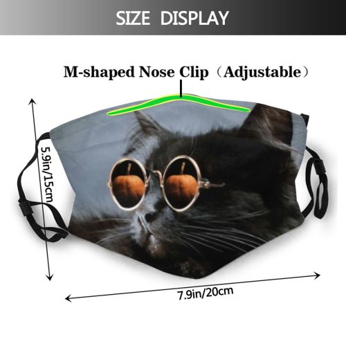 yanfind Bezel Rock Lovely Fur Halloween Meow Cat Kitty Cute Event Bad Night Dust Washable Reusable Filter and Reusable Mouth Warm Windproof Cotton Face