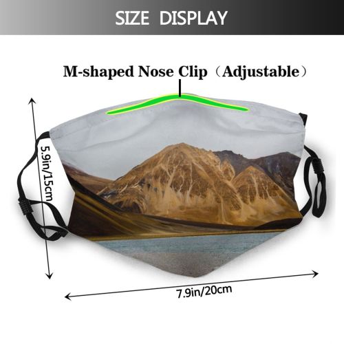 yanfind Lake Daylight Mountain Clouds Daytime Peaks High Mountains Peak Dark Outdoors Sky Dust Washable Reusable Filter and Reusable Mouth Warm Windproof Cotton Face