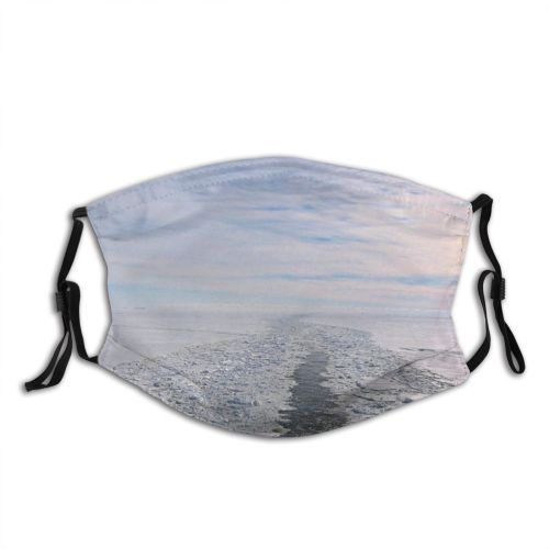 yanfind Winter Frozen Horizon Calm Winter Pole Antarctica Landscape Sea Sky Ship Ocean Dust Washable Reusable Filter and Reusable Mouth Warm Windproof Cotton Face