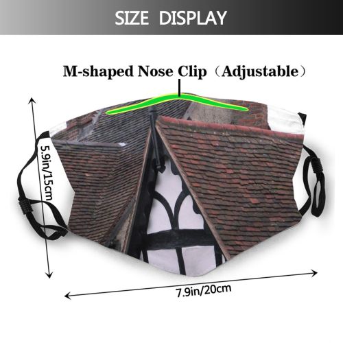 yanfind Turret Building Brick Warwick Tile Historic Leycester England Cottage Tudor Tourist Roof Dust Washable Reusable Filter and Reusable Mouth Warm Windproof Cotton Face