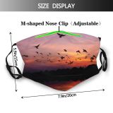 yanfind Lake Sunset Evening Fly Dawn Clouds Dramatic Backlit Sun Flight Outdoors Sky Dust Washable Reusable Filter and Reusable Mouth Warm Windproof Cotton Face