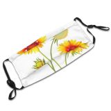 yanfind Blossom Spring Flower Garden Flora Bud Meadow Wildflower Plant Pulchella Botanic Sunflower Dust Washable Reusable Filter and Reusable Mouth Warm Windproof Cotton Face