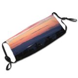 yanfind Idyllic Lake Pine Dawn Mountain Clouds Mountains Misty Trees Outdoors Hazy Sky Dust Washable Reusable Filter and Reusable Mouth Warm Windproof Cotton Face