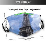 yanfind Paris Cloud Spire France Historic Sky Eiffel Tree Tower Observation National Tower Dust Washable Reusable Filter and Reusable Mouth Warm Windproof Cotton Face