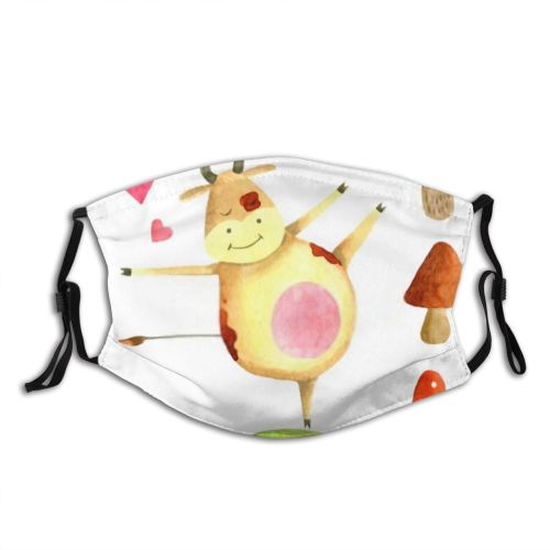 yanfind Isolated Farm Garden Countryside Harvest Little Cute Farmer Colorful Fence Natural Cow Dust Washable Reusable Filter and Reusable Mouth Warm Windproof Cotton Face