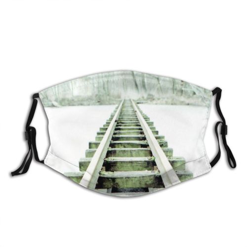 yanfind Structure Train Stairs Rails Trees Architecture Tree Nonbuilding Snow Dust Washable Reusable Filter and Reusable Mouth Warm Windproof Cotton Face