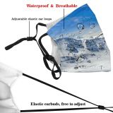 yanfind Ice Glacier Frost Run Mountain Panorama Snowy Clouds Ski Climb Frozen Altitude Dust Washable Reusable Filter and Reusable Mouth Warm Windproof Cotton Face