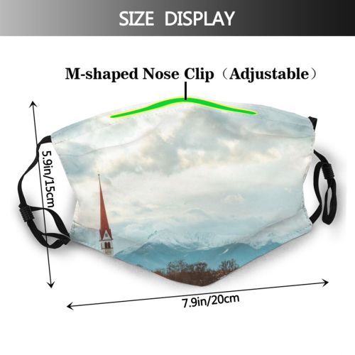 yanfind Ice Glacier Daylight Frost Frosty Wide Mountain Snowy Tower Clouds Daytime Peaks Dust Washable Reusable Filter and Reusable Mouth Warm Windproof Cotton Face