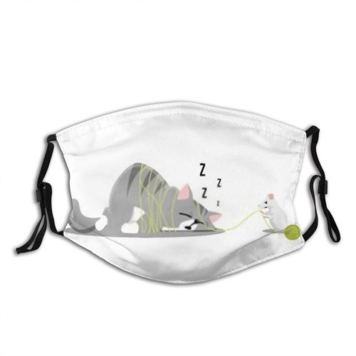 yanfind Crazy Isolated Lovely Artwork Wool Cat Cute Fight Prize Mouse Design Quirky Dust Washable Reusable Filter and Reusable Mouth Warm Windproof Cotton Face