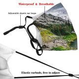 yanfind Lake Daylight Mother Mountain Beauty Rock Peaks Formations Tranquil River Scene Beautiful Dust Washable Reusable Filter and Reusable Mouth Warm Windproof Cotton Face