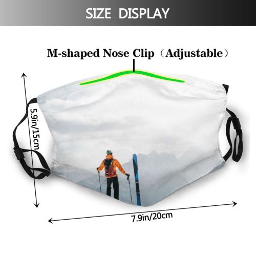 yanfind Ice Ski Sport Slope Alps Hill Tourist Landscape Frozen Lifestyles Peak Pursuit Dust Washable Reusable Filter and Reusable Mouth Warm Windproof Cotton Face
