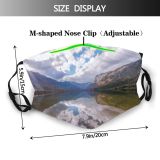 yanfind Idyllic Reflection Clouds Tranquil Scenic River Scenery Sky Mountains Dust Washable Reusable Filter and Reusable Mouth Warm Windproof Cotton Face