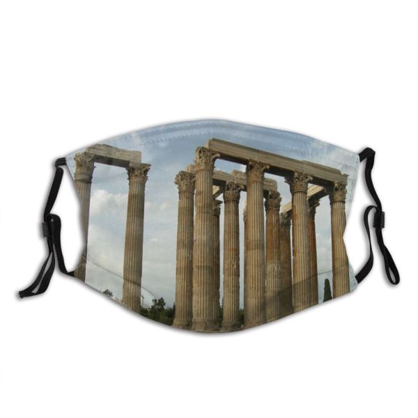 yanfind Corinthian Zeus Roman Column History Athens Column Olympios Columns Greek Historic Ruins Dust Washable Reusable Filter and Reusable Mouth Warm Windproof Cotton Face