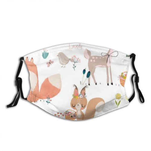 yanfind Childish Kid Fantasy Beautiful Child Celebration Season Comics Art Forest Hare Magic Dust Washable Reusable Filter and Reusable Mouth Warm Windproof Cotton Face