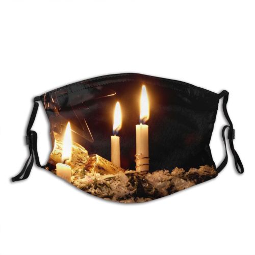 yanfind Winter Xmas Present Burning Christmas Golden Presents Branch Snow Neddles Still Candle Dust Washable Reusable Filter and Reusable Mouth Warm Windproof Cotton Face