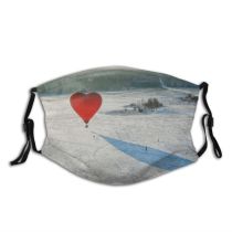 yanfind Hot Landscape Positive Emotion Heart Balloon Snow Valentine's Sky Scenics Air Mid Dust Washable Reusable Filter and Reusable Mouth Warm Windproof Cotton Face