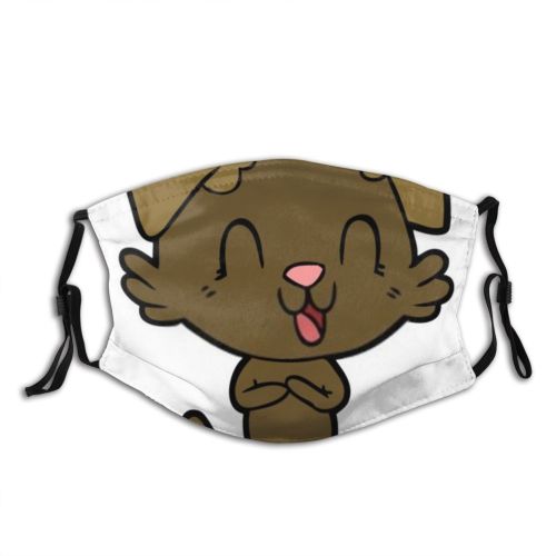 yanfind Free Artwork Laughing Cute Dog Puppy Doodle Quirky Pet Art Retro Freehand Dust Washable Reusable Filter and Reusable Mouth Warm Windproof Cotton Face