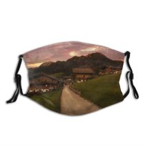 yanfind Idyllic Afterglow Exterior Unpaved Dawn Mountain Road Clouds Tranquil Scenery Home Mountains Dust Washable Reusable Filter and Reusable Mouth Warm Windproof Cotton Face