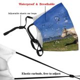yanfind Grazing HDR Scenery Natural Cloud Landscape Sea Cattle Sky Bovine Meadow Pasture Dust Washable Reusable Filter and Reusable Mouth Warm Windproof Cotton Face