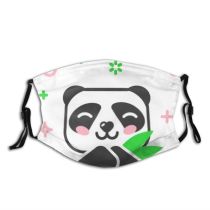yanfind Isolated Hold Dining Endangered Cute Pandabear Bamboo Wildlife Contour Simple Bear Oval Dust Washable Reusable Filter and Reusable Mouth Warm Windproof Cotton Face