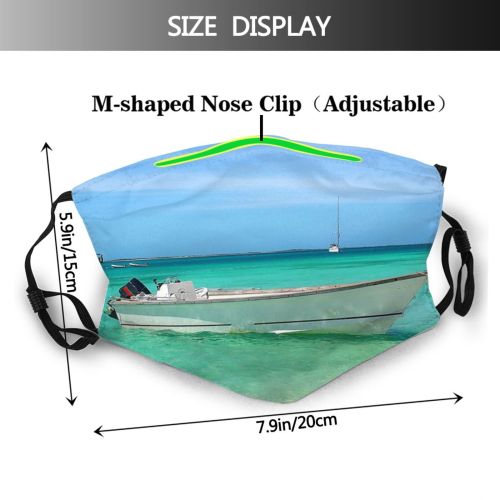 yanfind Transportation Tranquility Sea Venezuela Sky Marinades Sky Vehicle Ocean Turquoise Azure Boat Dust Washable Reusable Filter and Reusable Mouth Warm Windproof Cotton Face