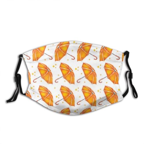 yanfind Abstract Rain Stylized Artwork Cute Seamless Colorful Autumn Endless Fresh Umbrella Design Dust Washable Reusable Filter and Reusable Mouth Warm Windproof Cotton Face